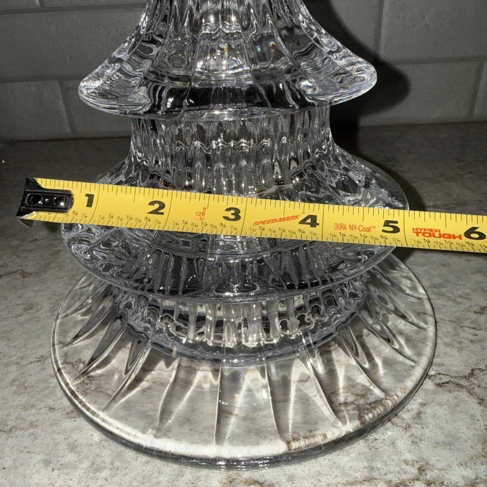 Vintage Gorham Crystal Candy Dish Holiday Traditions 3 Tier Christmas Tree Decor